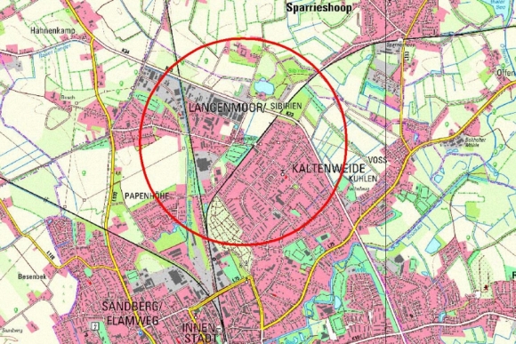 Kartenausschnitt Sperrbezirk Elmshorn